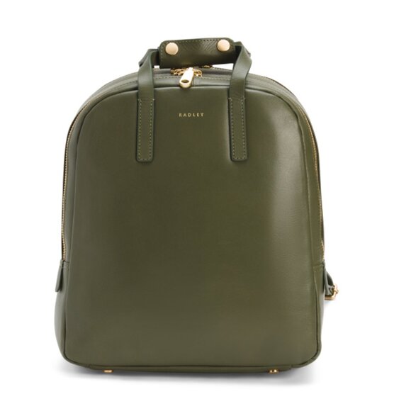 RADLEY LONDON Dark Olive Leather Dukes Place Medium Zip Around Backpack - Picture 1 of 2